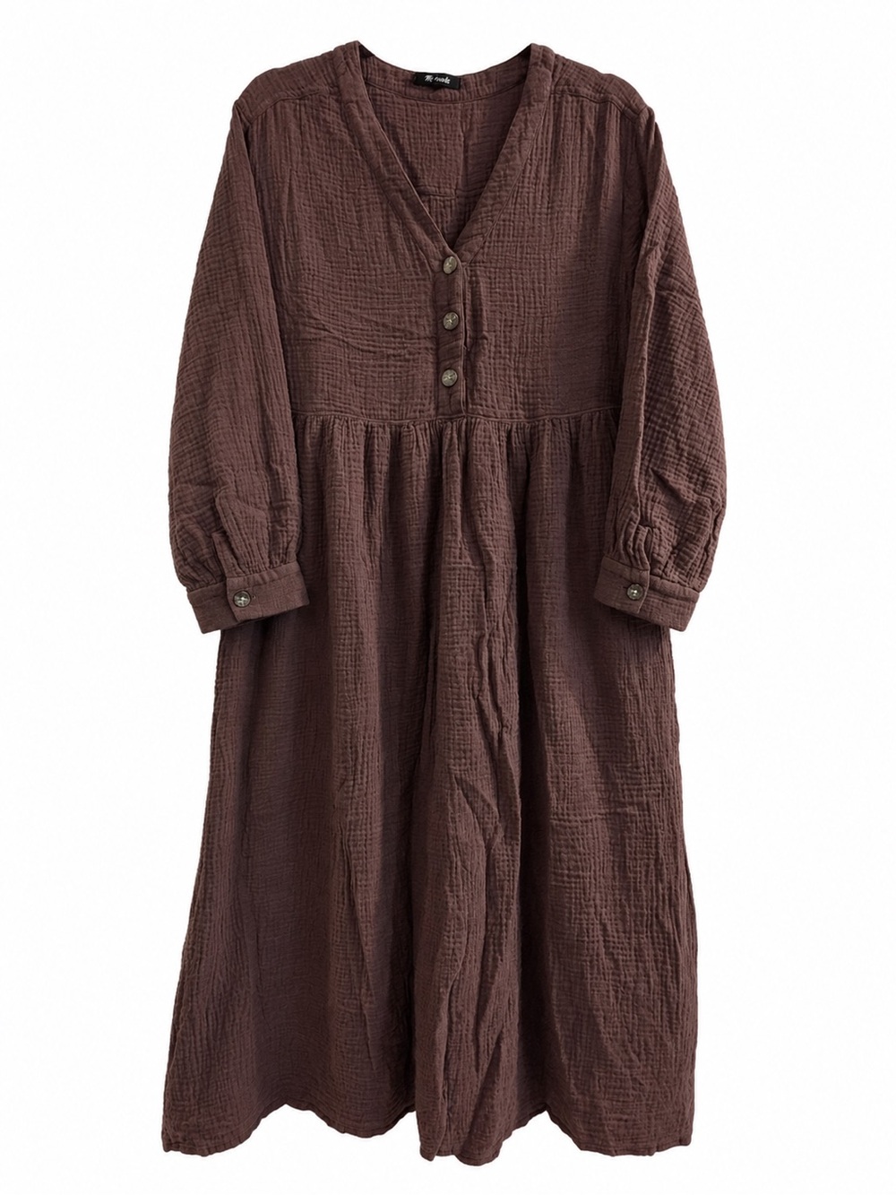 Madewell Peasant-style Crinkle Gauze Long Sleeve Maxi Dress, Womens 4, Burgundy